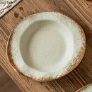 Axyaa Coarse Pottery Flower Edge Plate Set for Molecular Cuisine & Dining