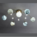 Axyaa Children's Planet Glass Ceiling Light: Modern LED Lighting Fixtures for Bedroom and Living Room