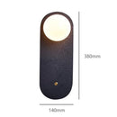 Axyaa Black Stone LED Wall Lamp for Studio Staircase & Bedroom Lighting