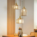 Axyaa Vintage Brass Glass Pendant Lamp for Bedroom and Dining Room
