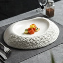 Axyaa Rock Patterned Ceramic Soup Plate Salad Plate Dessert Dish Sashimi Dish