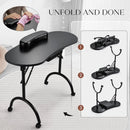Axyaa Foldable Nail Desk with Drawer & Wrist Rest - Portable Manicure Station