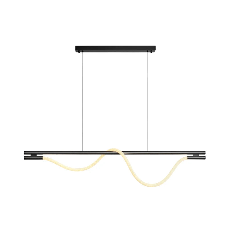 Axyaa Black Metal Bar Office Chandelier - Minimalist Nordic Design