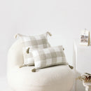 Axyaa Beige Striped Cushion Cover with Tassels - Nordic Style for Home Decor