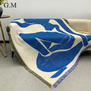 Axyaa Ins Style Throw Blanket - Vintage Knitted Jacquard Blanket
