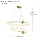 Axyaa Modern Glass Ball LED Ceiling Chandelier - Round Shaped Minimalist Pendant Light