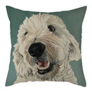 Axyaa Dog Print Linen Pillow Cover 45X45cm