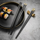 Axyaa Korean & Japanese Alloy Chopsticks Set - Reusable Sushi Sticks Kitchen Tool
