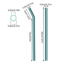 Axyaa Green Glass Straws - Reusable High Borosilicate Smoothie Cocktail Milkshake Straw