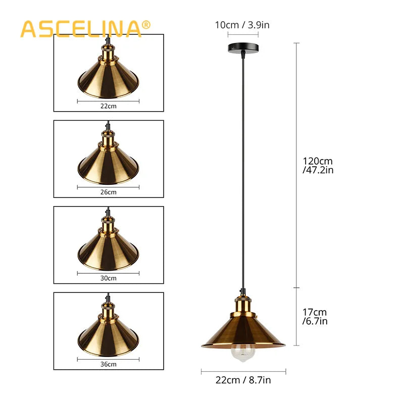 Axyaa 3-Head Retro Industrial Ceiling Chandelier in Black/Gold for Kitchen, Bedroom, Restaurant