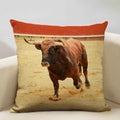 Axyaa Spain Bullfight Cushion Cover 45x45CM Linen Pillowcase
