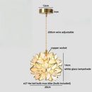 Axyaa Brass Finish Glass LED Pendant Light Fixture for Bedroom & Living Room