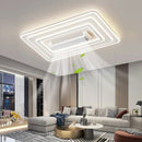 Axyaa Bladeless LED Ceiling Fan Chandelier for Bedroom, Living Room - Square Design
