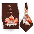 Axyaa Fall Harvest Pumpkin Napkins Square Tablecloth - Set of 4