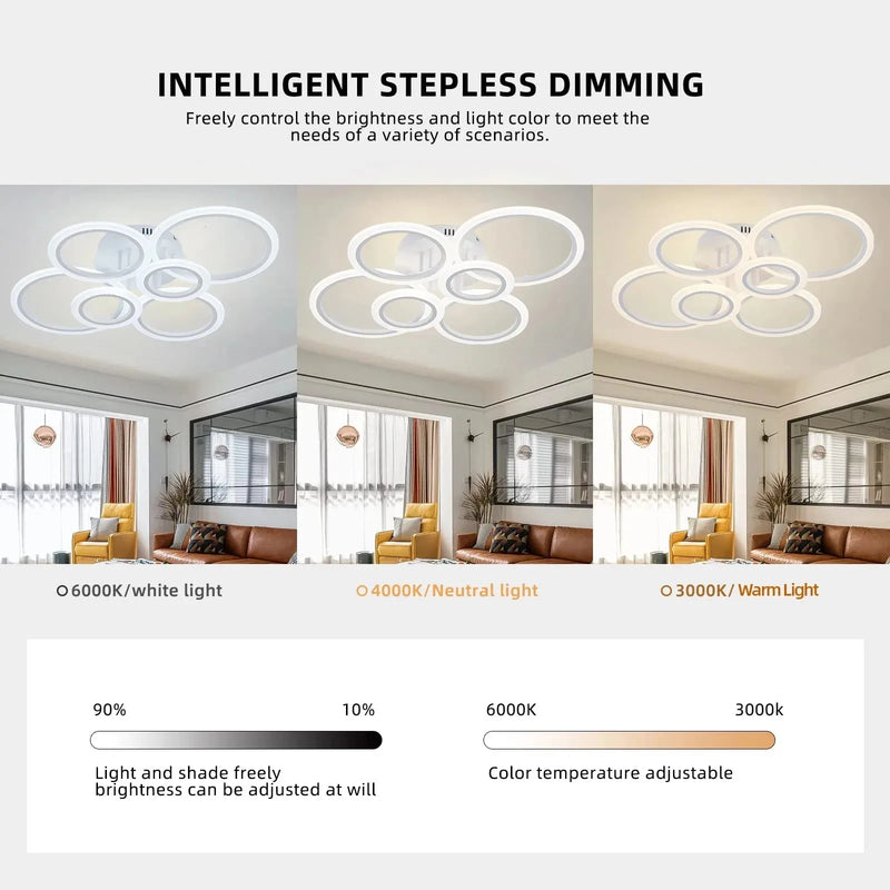 Axyaa Smart Ceiling Light with Remote Control, Acrylic Circle Design for Home Lighting.