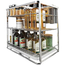 Axyaa Condiments Pull Basket - Aluminum Alloy Cabinet Organizer & Knife Holder