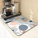 Geometric Color Block Non-Slip Absorbent Mat by Axyaa: Kitchen Counter Drain Mat