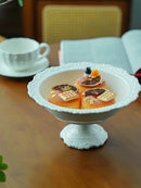 Axyaa Retro Ceramic Fruit Tray with High Legs | Dim Sum Restaurant Decor