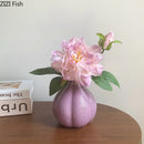 Axyaa Purple Onion Ceramic Vase for Desktop Flower Arrangement and Decor
