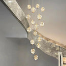 Axyaa Crystal Chandelier Stair Pendant Lamp Living Room Interior Lighting