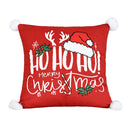 Axyaa Nordic Red Velvet Christmas Pillowcase 45x45 - Letter Printed Sofa Cushion Cover