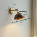 Axyaa Nordic LED Wall Sconce Walnut Wood Copper Pull Chain Switch Lamp