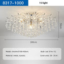 Axyaa Chrome LED Ceiling Lights Elegant Chandelier for Luxury Living Room Decor