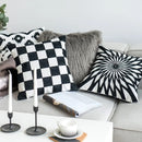 Axyaa Black White Embroidered Cotton Cushion Cover 45x45cm Square for Sofa Bed