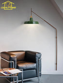 Axyaa Long Pole Swing Arm Wall Lamp LED E27 Gold/Black/Green Hotel Restaurant Hall