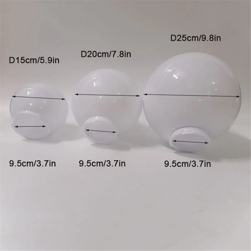 Axyaa Clear Acrylic Globe Lampshade for Post Pillar Lamps - D15cm/D20cm/D25cm