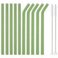 Axyaa Glass Straws - 10Pc Colorful Reusable Eco-friendly Drinking Straws