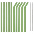 Axyaa Glass Straws - 10Pc Colorful Reusable Eco-friendly Drinking Straws