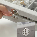 Axyaa Velvet Jewelry Box Organizer with Lock - Jewelry Display Storage Case