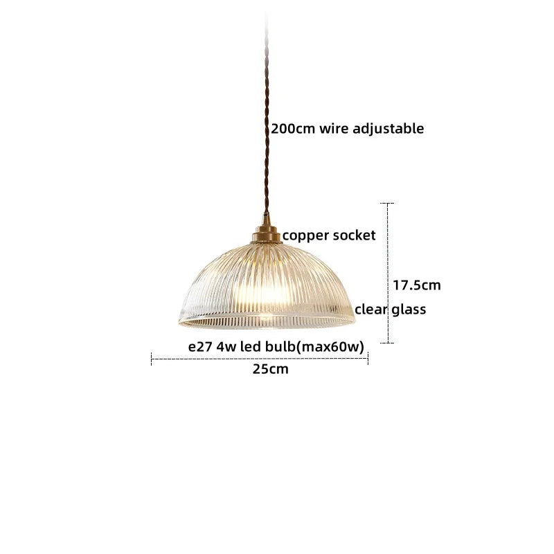 Axyaa Copper Glass LED Pendant Chandelier for Home Decor