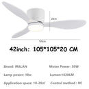 Axyaa Modern Ceiling Fan Light 6 Speeds Remote Control Bedroom Decor