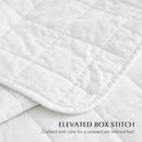 Axyaa Cotton Box Stitch Quilt Set King, 3-Piece Lightweight Cozy Coverlet