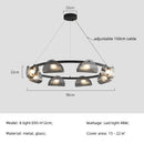 Axyaa Smoky Gray Glass Chandelier Pendant Light Luxury Living Room LED Luminarias