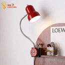 Axyaa LED Clip Desk Lamp Red/Orange/Black, Adjustable & Portable for Study, Bedside, and Studio