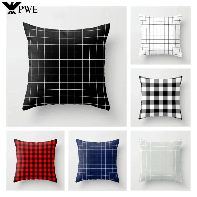 Axyaa Geometric Plaids Cushion Cover Pillowcase 45*45cm