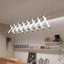 Axyaa Steel Bar LED Pendant Lights - Minimalistic Acrylic Dining Room Fixture