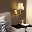 Axyaa Modern Gold Fabric Wall Lamp for Bedroom, Hotel, and TV Background