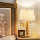 Axyaa Nordic LED Wood Log Table Lamp - Modern Minimalist Style