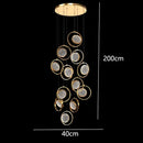 Axyaa Crystal Chandelier Stair Pendant Lamp Living Room Lighting