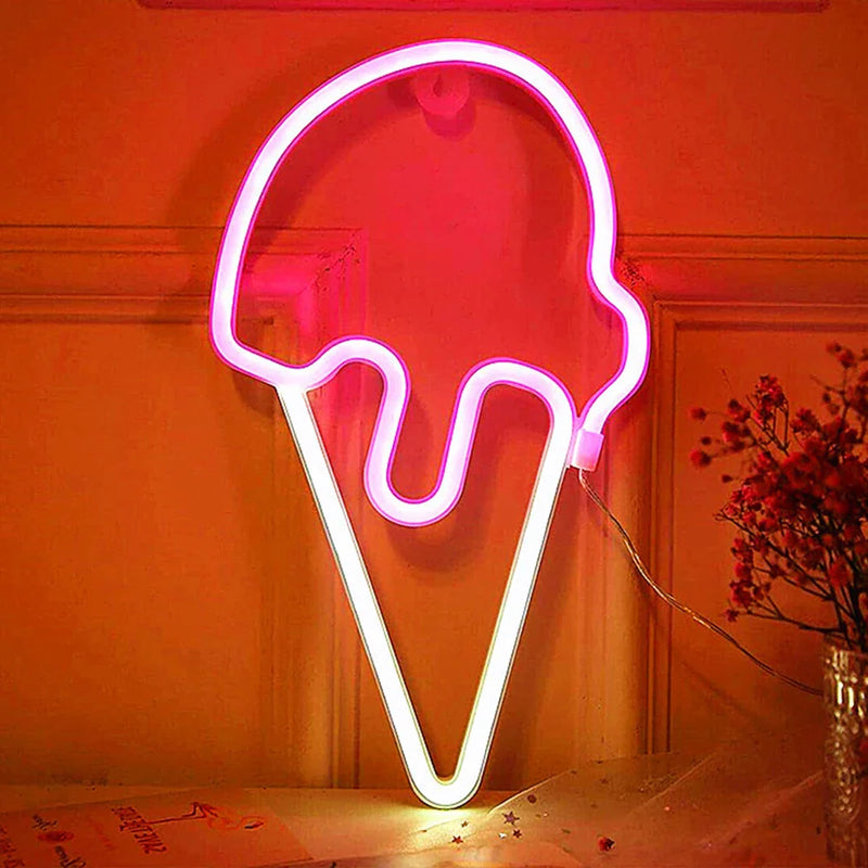 Axya Ice Cream Neon Light: Festival Decoration for Bedroom, Living Room, KTV, Bar