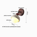 Axyaa Yellow Travertine LED Wall Light Fixture Nordic Modern Glass Wood Bedside Lamp