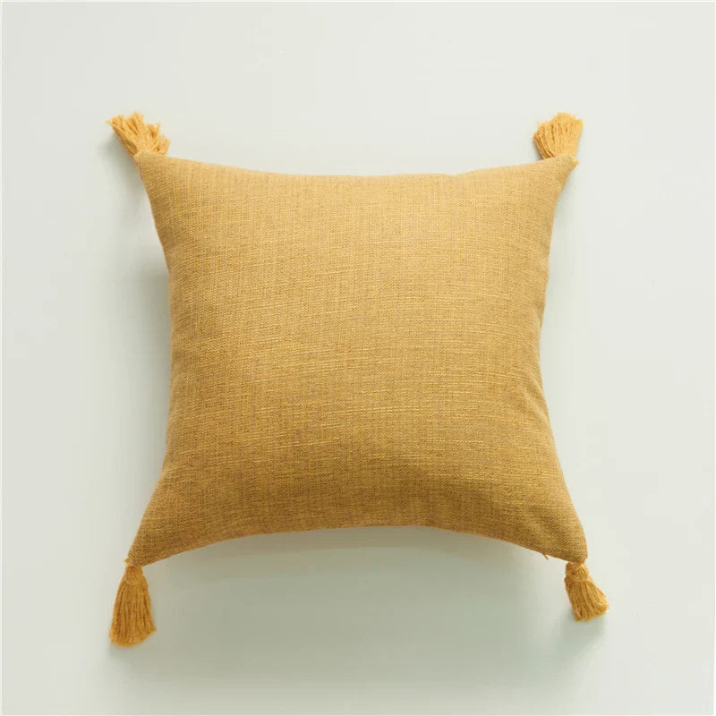 Yellow Linen Cushion Cover by Axyaa – Decorative Home Sofa Pillowcase