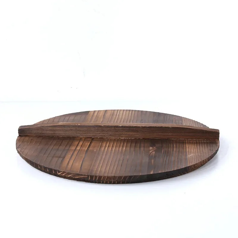 Axya Handmade Fir Wood Wok Lid for Iron Pans and Pots
