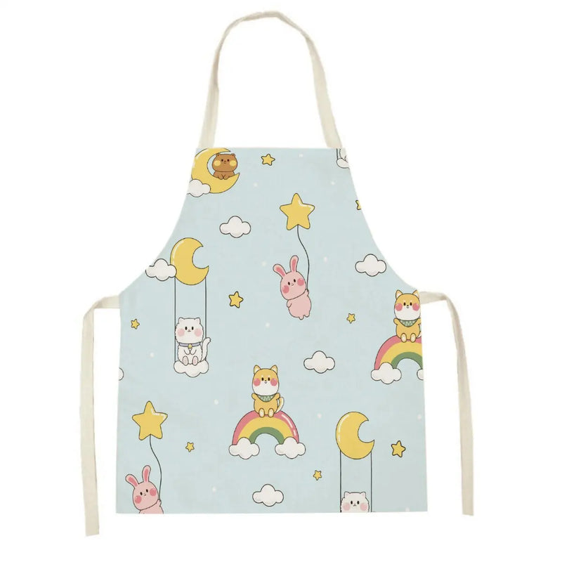 Axyaa Cute Bunny Carrot Apron with Daisies for Home Cooking and Baking