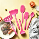 Axyaa Pink Silicone Kitchen Utensil Set for Non-Stick Pans