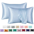 Axyaa Silky Satin King Pillowcase Luxury Comfort Solid Color Smooth Queen Cover